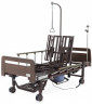 Медицинская кровать для лежачих больных электрическая YG-3 ЛДСП Венге с боковым переворач., с матрасом